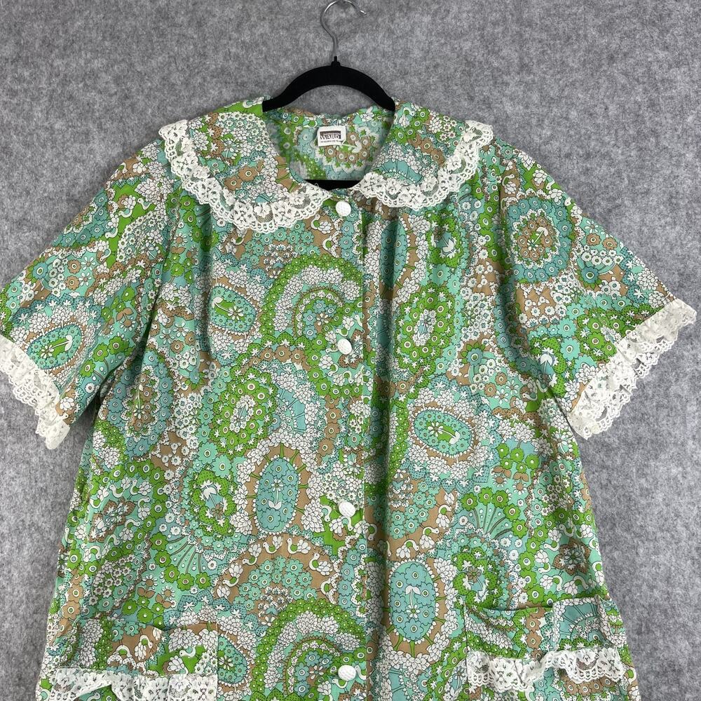 Vintage Montgomery Ward Dress Large Peasant Prairie Dress 70s Boho Lace Pilgrim - Picture 2 of 15